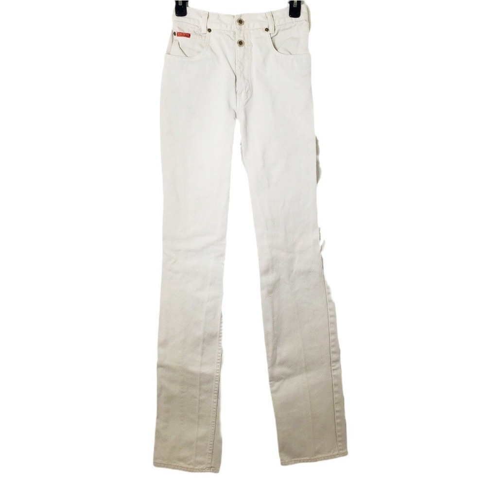 Lawman Vintage Western Cream High Waisted Straight Leg Cotton Denim Jeans Size 5